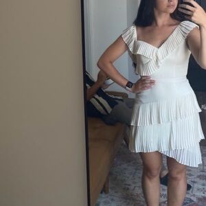 BCBGMAXAZRIA  BCBG MAX AZRIA JORDAN RUFFLED TIERED ONE SHOULDER EVENING DRESS